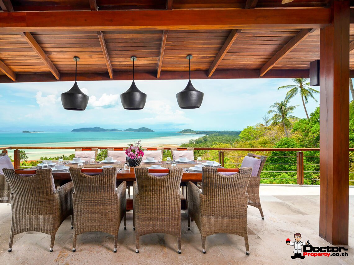 4 Bedroom Pool Villa with Stunning Sea View in  Laem Set,  Koh Samui- For Sale